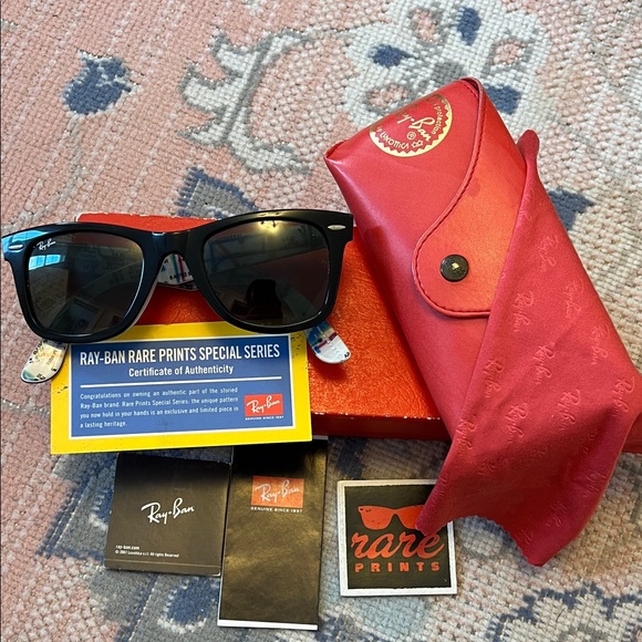 Ray-Ban Black Sunglasses with Red Case